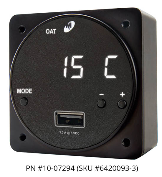 Mid-Continent Chronos Digital Clock / High Power Single USB-A Charger 15W/3A Out 6420093-3