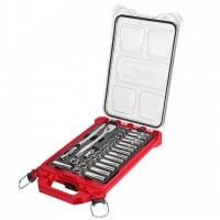 Milwaukee 32pc 3/8 - Inch Metric Ratchet and Socket Set with PACKOUT Low-Profile Compact Organizer
