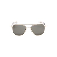 Randolph Aviator Sunglasses - 58MM Gold 23K Bayonet Temple Grey Ar Lens